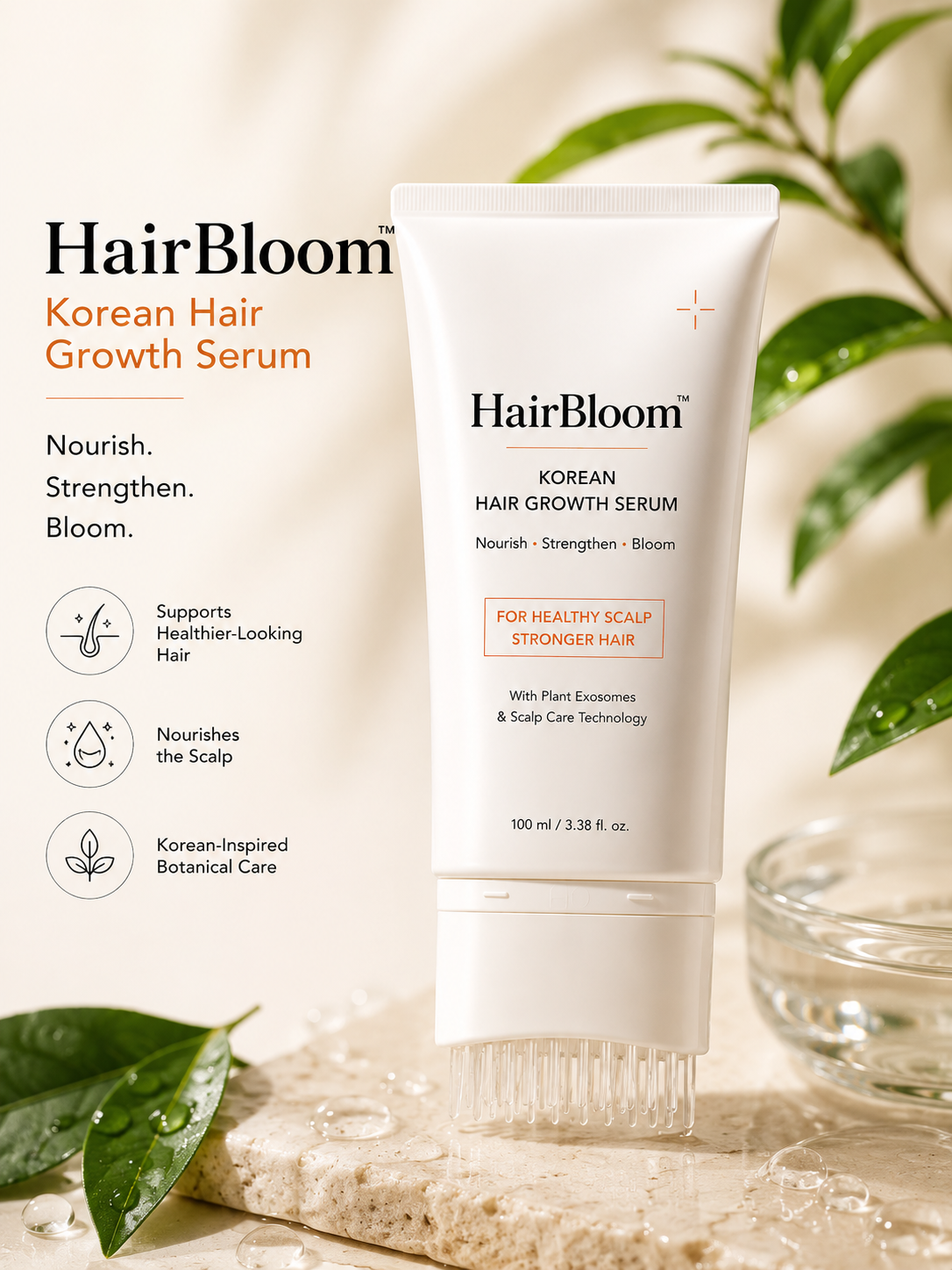 HairBloom™ | Korean Hair Growth Serum + Scalp Massager